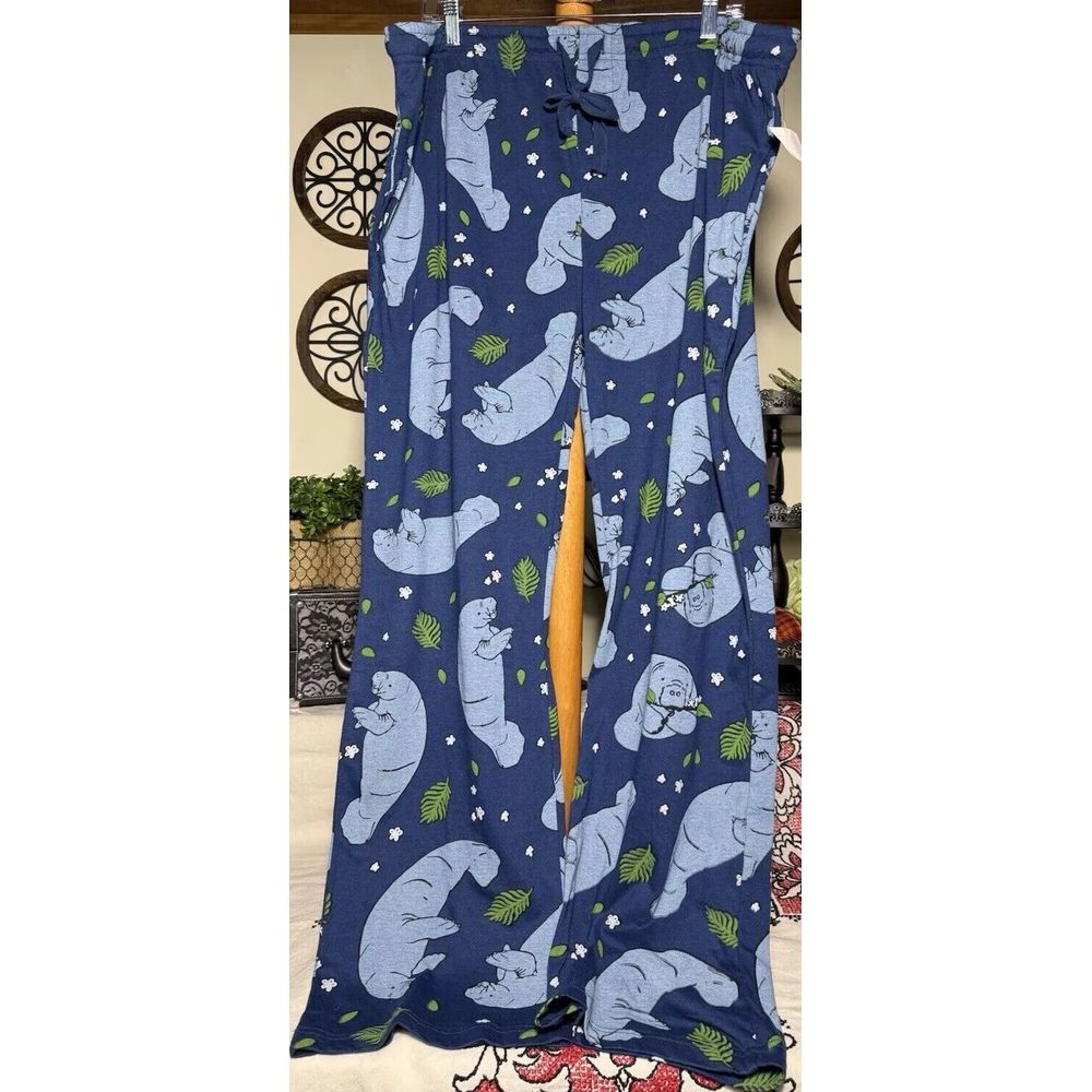 Ripple Junction‎ Men's Manatee XXL Pajama Bottoms Jersey Material W/Pockets